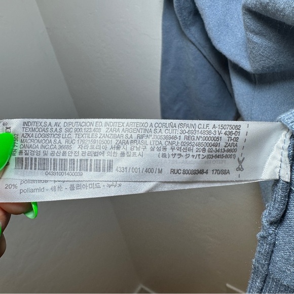 Zara Women's Boyfriend Hoodie Knit Soft Washed Blue Size Medium - Picture 3 of 4